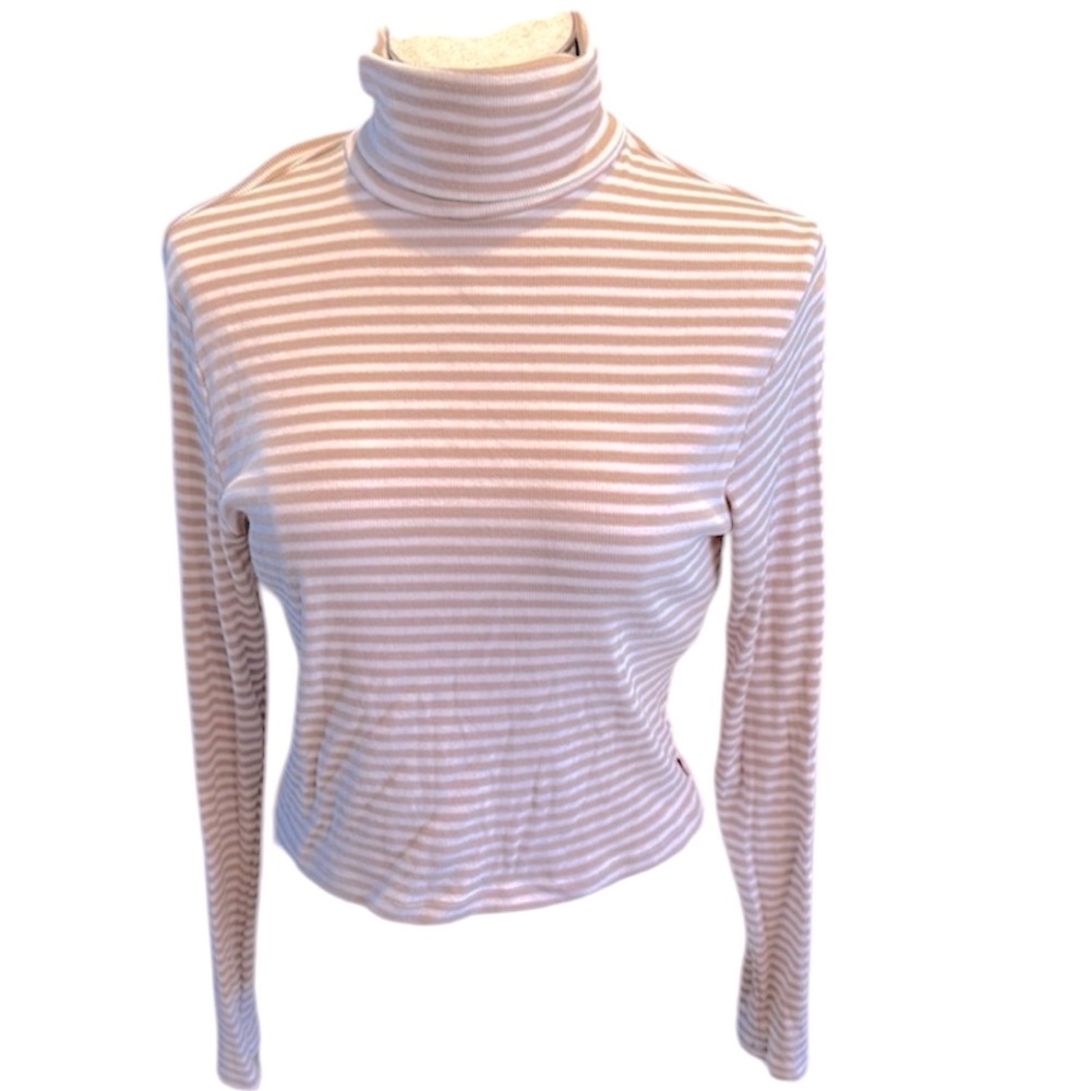 Y2K Levi’s Strauss & Co. Women’s Striped Lightweight Turtleneck Top size Medium